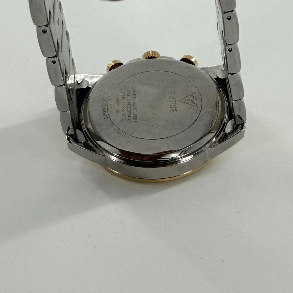 GUESS Mens Watch Two‎ Tone Stainless Steel Green Dial Multi Function GW0300G5